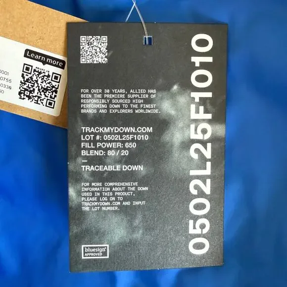 Eddie Bauer Microlight Down Vest Men’s Medium Blue 650 Fill Packable Puffer NWT - Picture 5 of 9